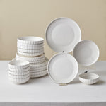 Karaca Stream Bone China Pumpkin 24-Piece Dinner Set for 6 People, White