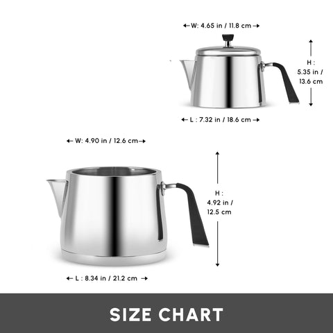 Karaca Fiona Stainless Steel Teapot Set, XL, Silver