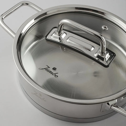 Jumbo Assos 6-Piece Stainless Steel Induction Cookware Set, Midi, Silver