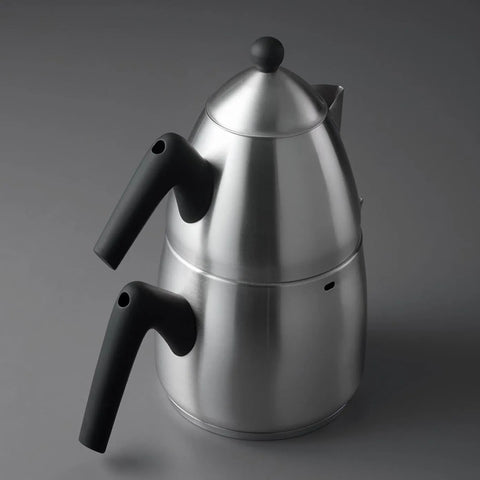 Karaca Jumbo Stainless Steel Induction Matte Teapot, 2+1L, Black