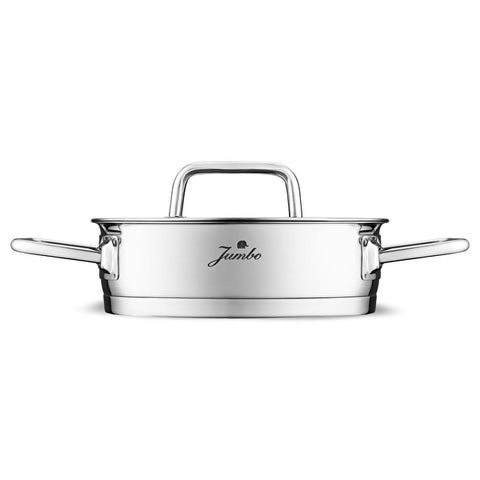 Jumbo New Assos 6-Piece Stainless Steel Frying Pan Set, Silver