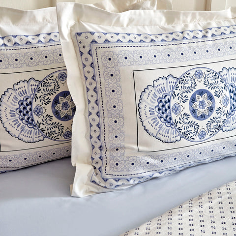 Karaca Amar 100% Turkish Cotton Duvet Cover Set, Single, Blue