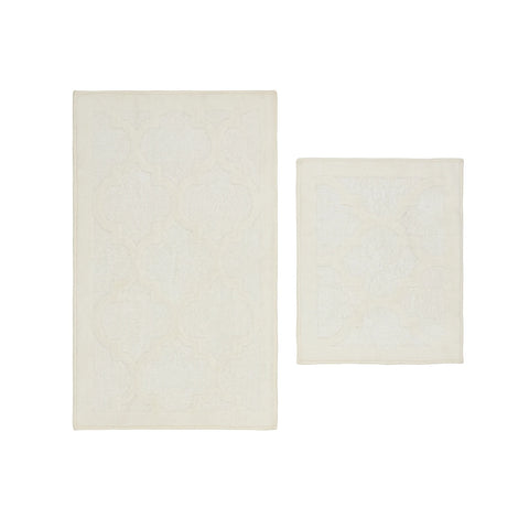 Karaca Home Katy 2-Piece Bath Mat, Cream