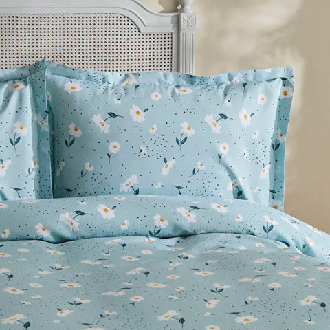 Karaca Daisy 100% Cotton Bedding Set, Double, Mint