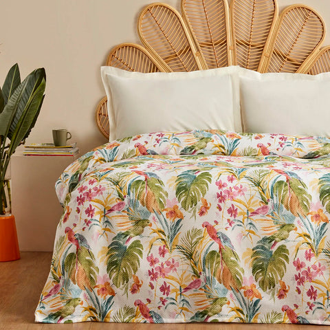 Karaca Alva 100% Cotton Bedspread, Double, 200x220cm, Green