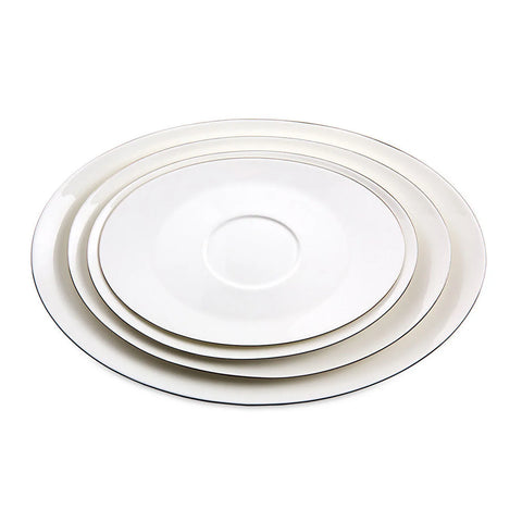 Jumbo Bone China Moon Platin 64-Piece Dinner Set for 12 People, Platin