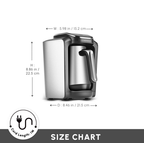 Karaca Hatır Neo Inox Turkish Coffee Maker,  735W, 300ml, Inox