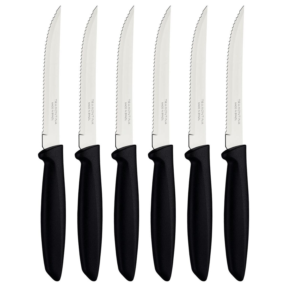 Tramontina 6-Piece Stainless Steel Multi Knife Set, Black