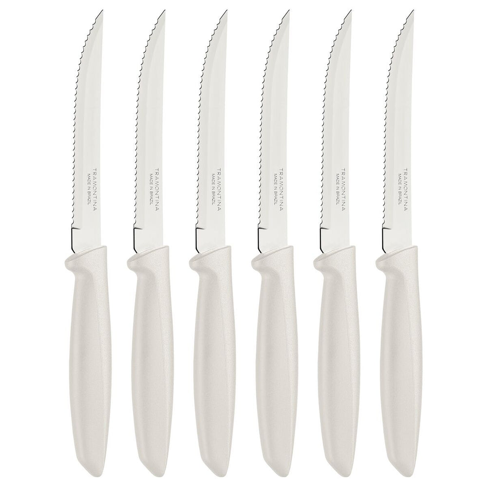 Tramontina 6 Piece Stainless Steel Knife Set, White