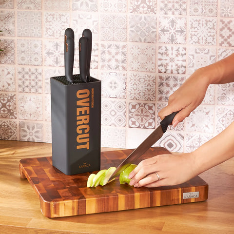 Karaca Overcut 5 Piece Knife Block Set, Black