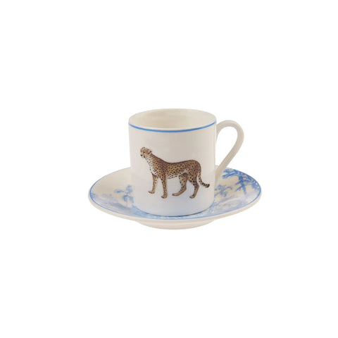 Karaca Jungle 12-Piece Porcelain Espresso Turkish Coffee Cup for 6 People, 80ml, Multi