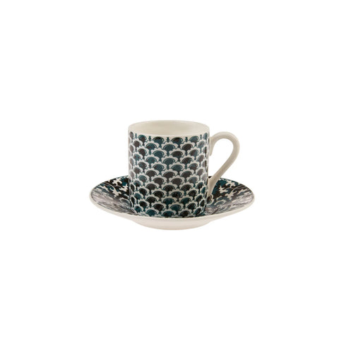 Karaca Leny 12 Piece Porcelain Espresso Turkish Coffee Cup Set for 6 People, 80ml, Multi