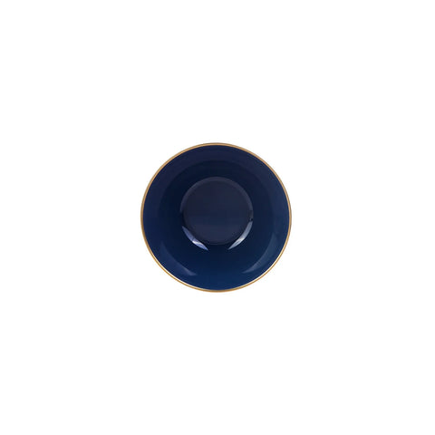 Karaca Retro Glass Snack Bowl, 12.5cm, Navy Blue Gold