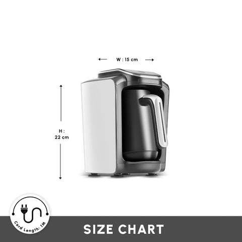 Karaca Hatır Neo-S Turkish Coffee Maker, 535W, Porcelain White