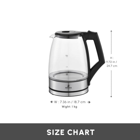 Karaca Glacia Glass Kettle, 2200W, 1,8L, Clear