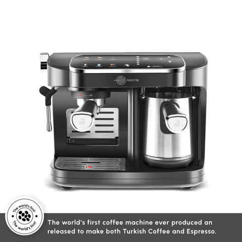 Karaca Hatır Perfetto Espresso and Turkish Coffee Machine, 1900W, 1,8L, Inox