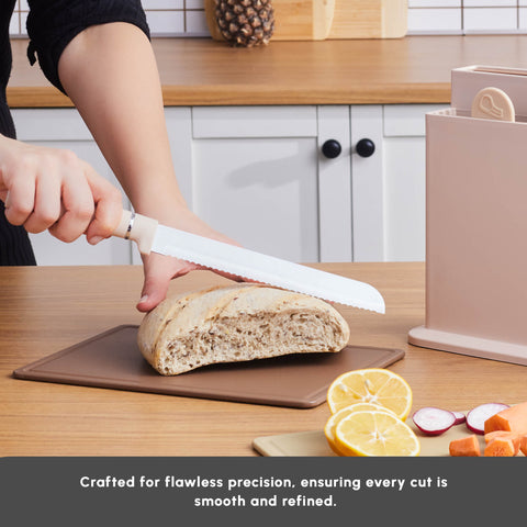 Karaca Chef’s Harmony 10-Piece Knife & Chopping Board Set, Beige