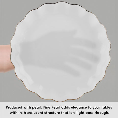 Karaca Fine Pearl Extra Shell 55-Piece Dinner Set for 12 People, Gold