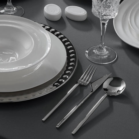 Jumbo 9100 84-Piece Stainless Steel Cutlery Set for 12 People, Silver