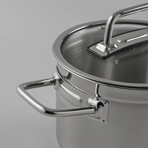 Jumbo Assos 6-Piece Stainless Steel Induction Cookware Set, Midi, Silver