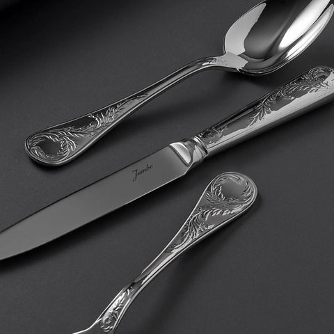 Jumbo 9700 84-Piece Stainless Steel Cutlery Set for 12 People, Silver