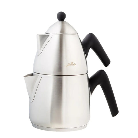 Karaca Jumbo Stainless Steel Induction Matte Teapot, 2+1L, Black