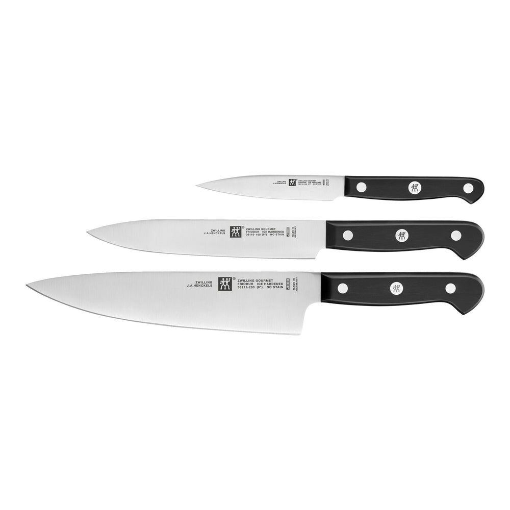 Zwilling Gourmet 3 Piece Knife Set, Black Silver