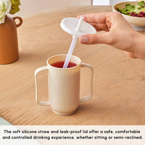 Karaca For All Easy-Grip Anti-Spill Highball Glass, 350ml, Beige