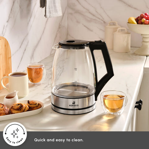 Karaca Glacia Glass Kettle, 2200W, 1,8L, Clear