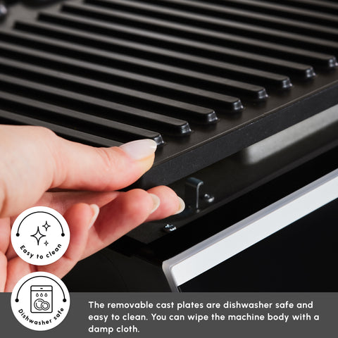 Karaca Nova Grill 6-Slice Capacity Stainless Steel Contact Grill and Sandwich Toaster with Timer, 2000W, Inox