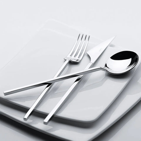 Jumbo 9100 84-Piece Stainless Steel Cutlery Set for 12 People, Silver