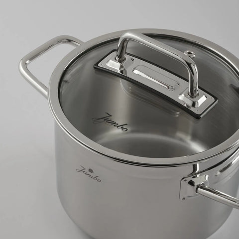 Jumbo Assos 6-Piece Stainless Steel Induction Cookware Set, Midi, Silver