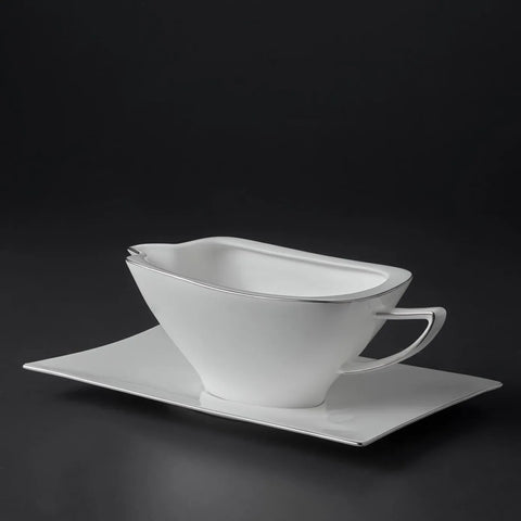 Jumbo Bone China Wind Platin 64-Piece Dinner Set for 12 People, Platin