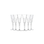 Rcr Melodia 6-Piece Champagne Flute Glass Set, 160ml, White