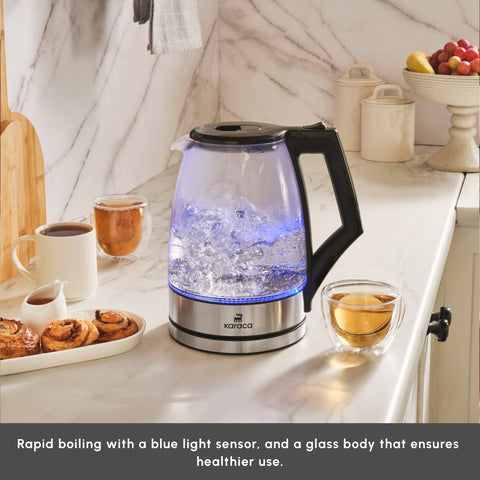 Karaca Glacia Glass Kettle, 2200W, 1,8L, Clear