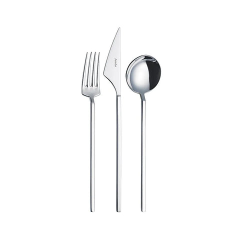 Jumbo 9100 84-Piece Stainless Steel Cutlery Set for 12 People, Silver