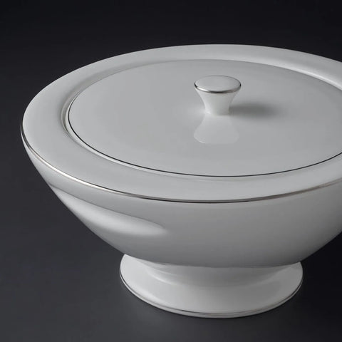 Jumbo Bone China Moon Platin 64-Piece Dinner Set for 12 People, Platin