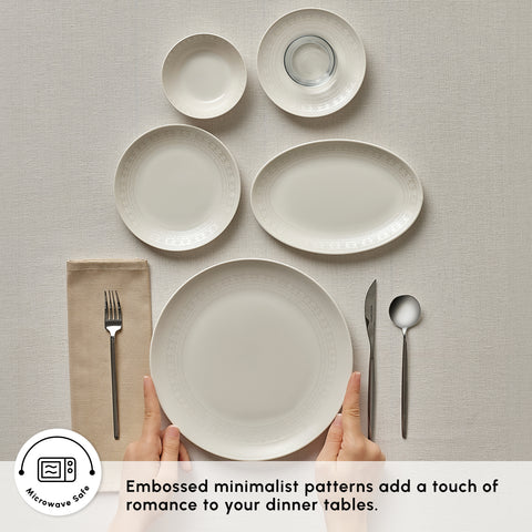 Karaca Bone China Artiste 26-Piece Serveware Set for 6 People, White