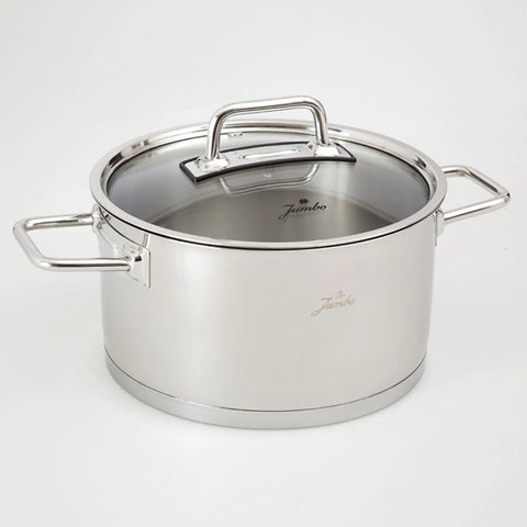 Jumbo Assos 6-Piece Stainless Steel Induction Cookware Set, Midi, Silver