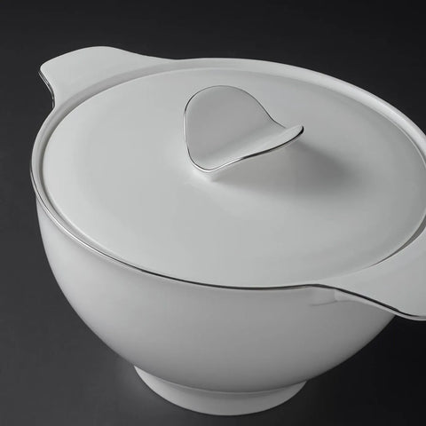 Jumbo Bone China Silva 61-Piece Dinner Set for 12 People, Platin