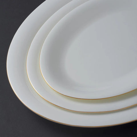 Jumbo Bone China Golda 61-Piece Dinner Set for 12 People, Gold