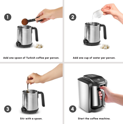 Karaca Hatır Neo Inox Turkish Coffee Maker,  735W, 300ml, Inox