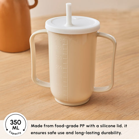 Karaca For All Easy-Grip Anti-Spill Highball Glass, 350ml, Beige