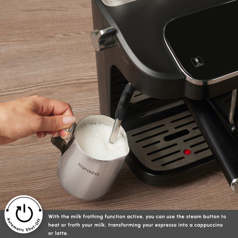 Karaca Hatır Perfetto Espresso and Turkish Coffee Machine, 1900W, 1,8L, Inox