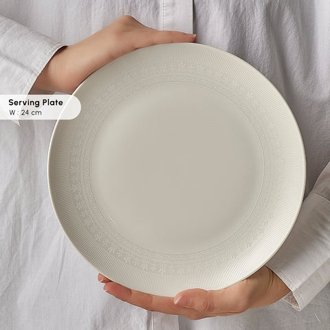 Karaca Bone China Artiste 26-Piece Serveware Set for 6 People, White