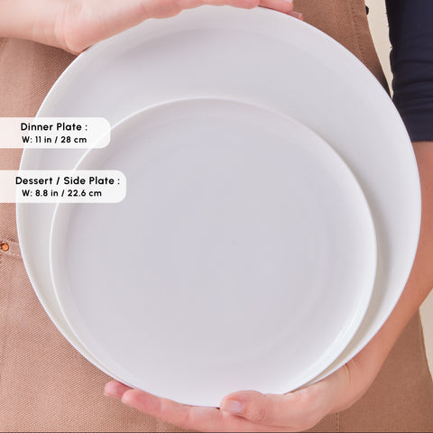 Karaca Earth Collection Clay 55-Piece Porcelain Dinner Set for 12 People, White