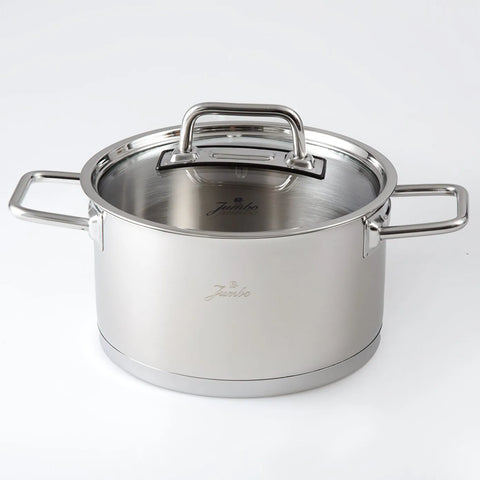 Jumbo Assos 6-Piece Stainless Steel Induction Cookware Set, Midi, Silver