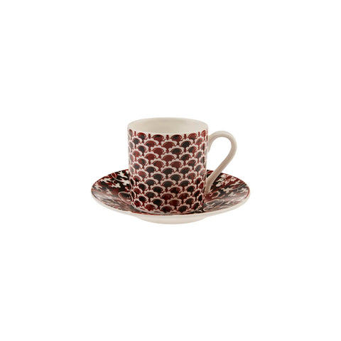 Karaca Leny 12 Piece Porcelain Espresso Turkish Coffee Cup Set for 6 People, 80ml, Multi