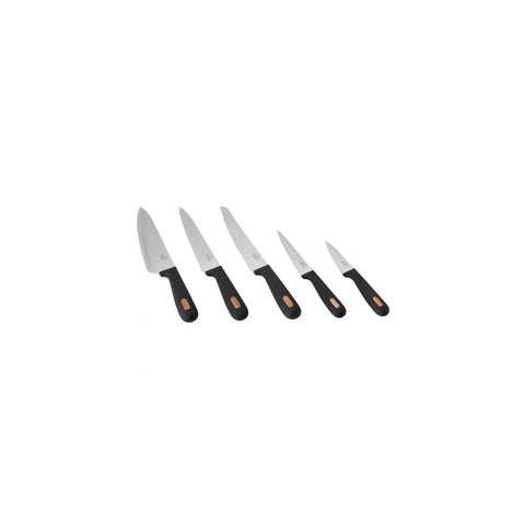 Karaca Overcut 5 Piece Knife Block Set, Black