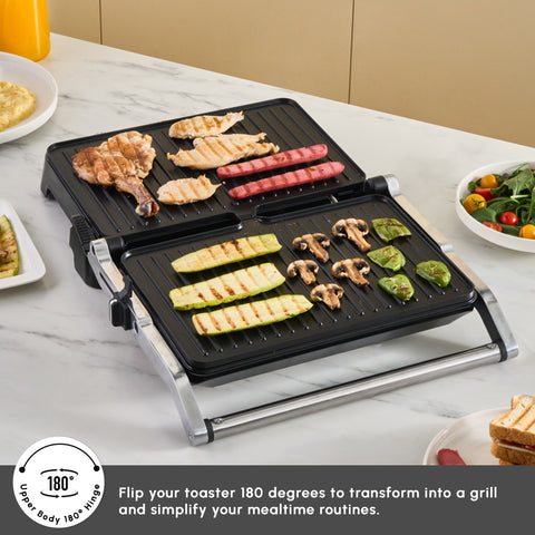 Karaca Toastmate Sandwich Toaster and Grilling Machine, 2000W, Inox